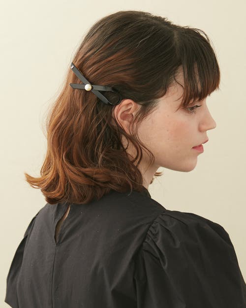 Alexandre De Paris Lutece Acetate And Pearl Barette In Black