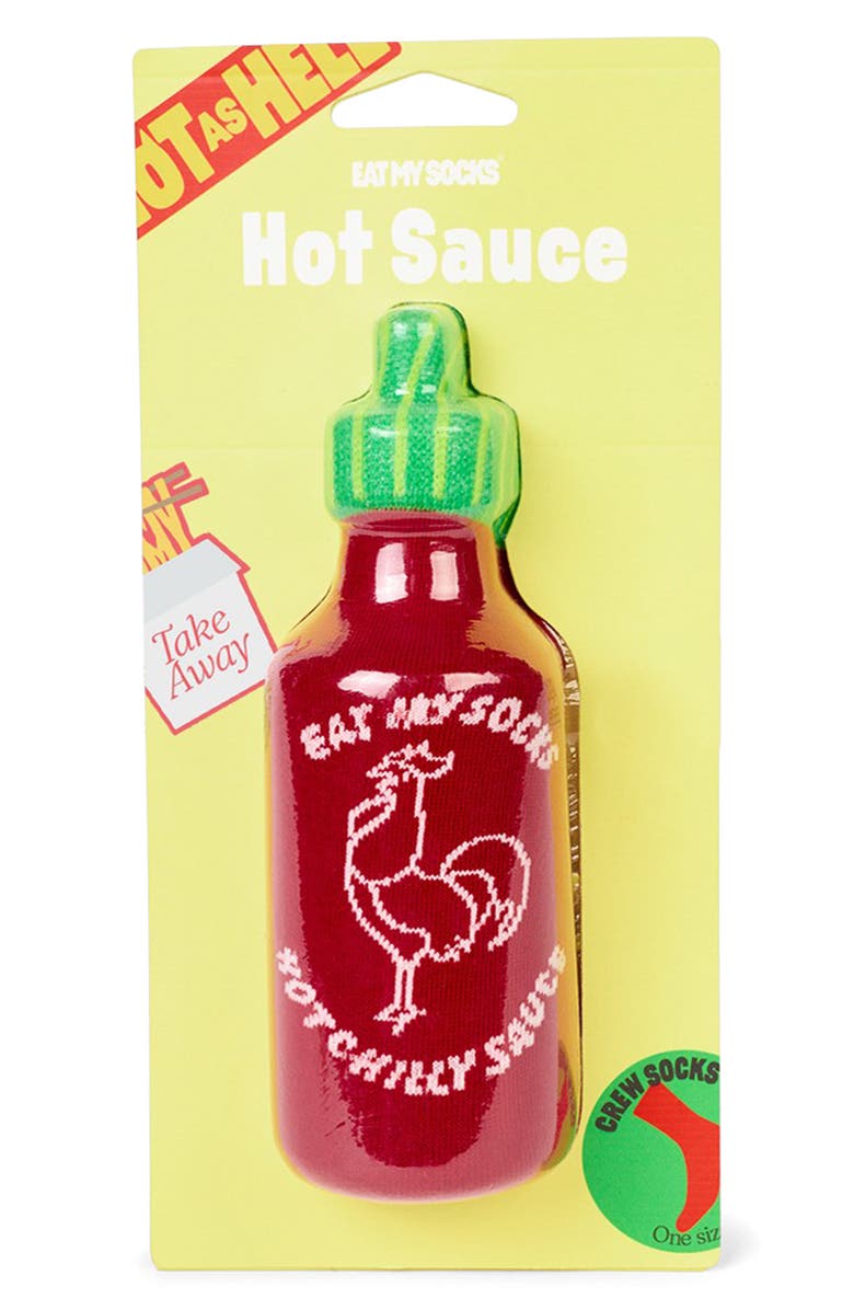 doiy Hot Sauce 3D Crew Socks, Alternate, color, Red/ Green