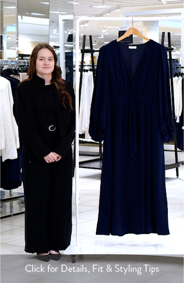 Ivanna Tie Neck Long Sleeve Maxi Dress, sales video thumbnail