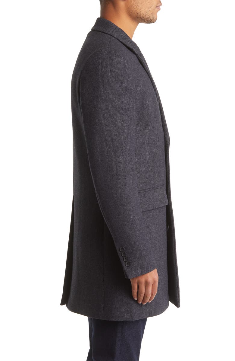 French Connection Herringbone Double Breasted Coat, Alternate, color,