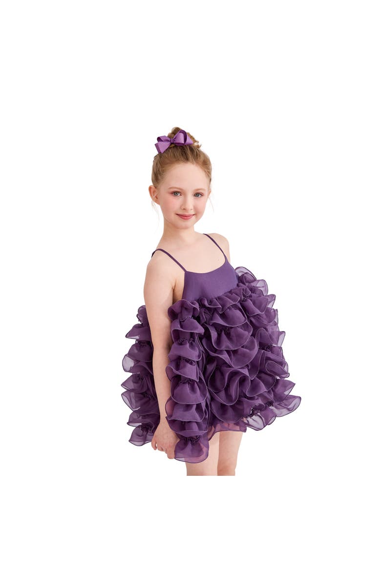 Vionara Ruffle Dress, Alternate, color, Purple
