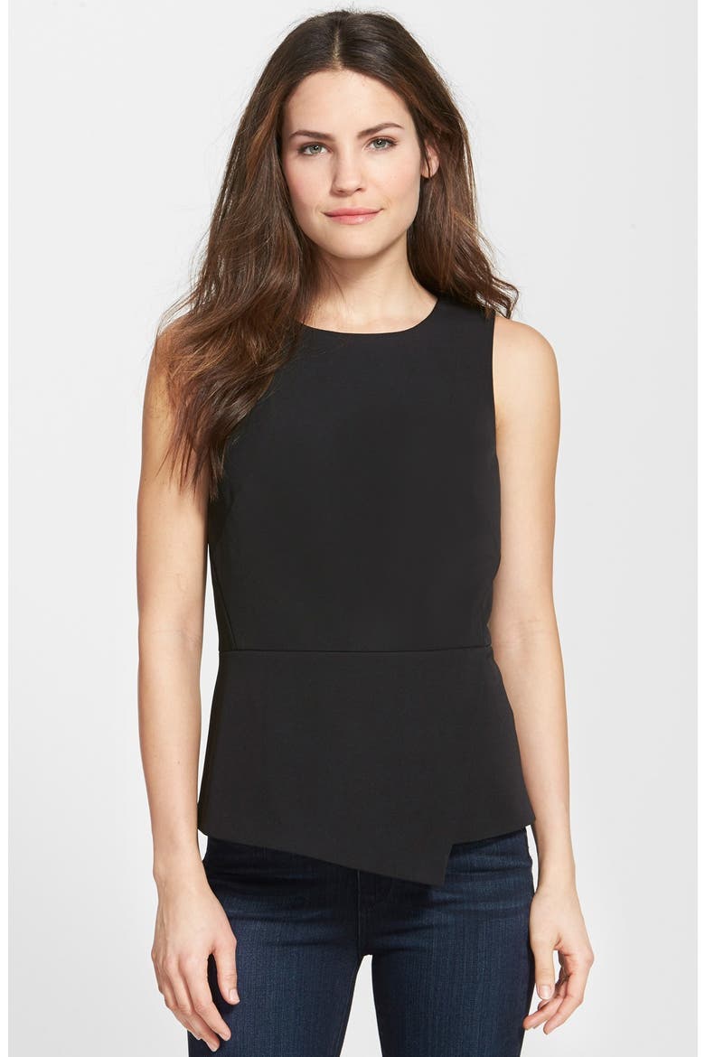 Sleeveless Structured Top, Main, color, BLACK