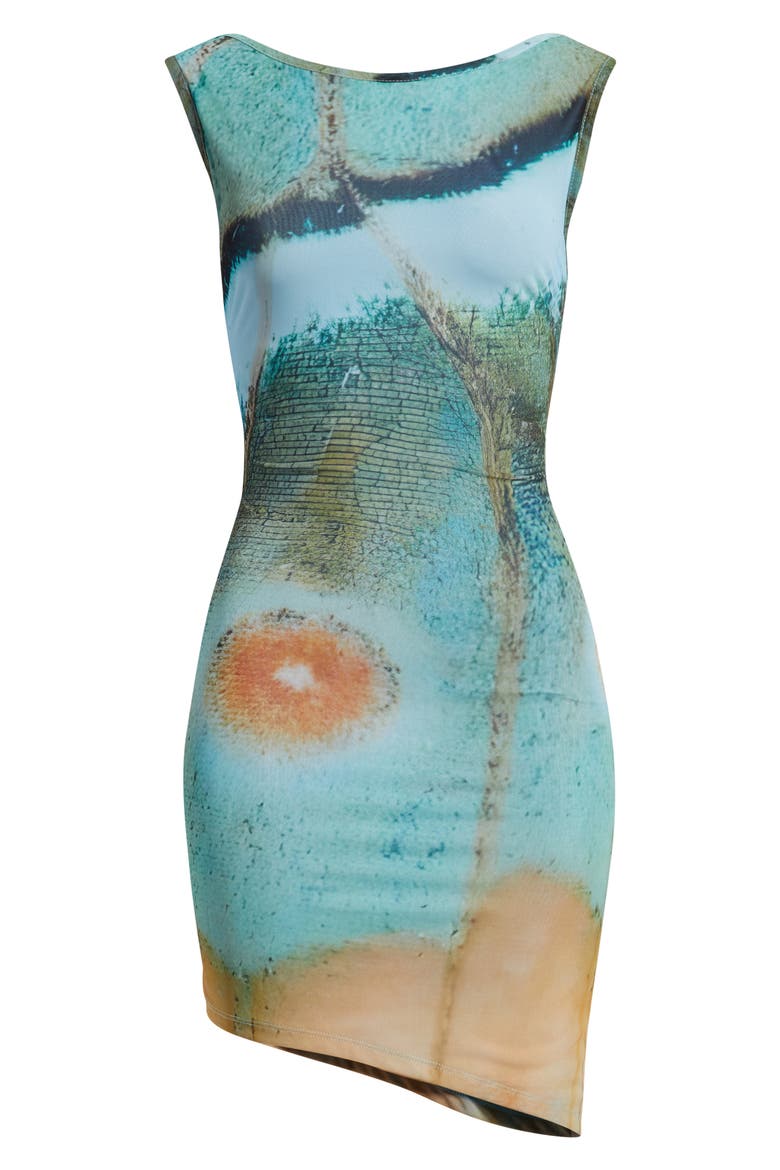 Caracola Asymmetric Body-Con Minidress, Alternate, color, MARBRE