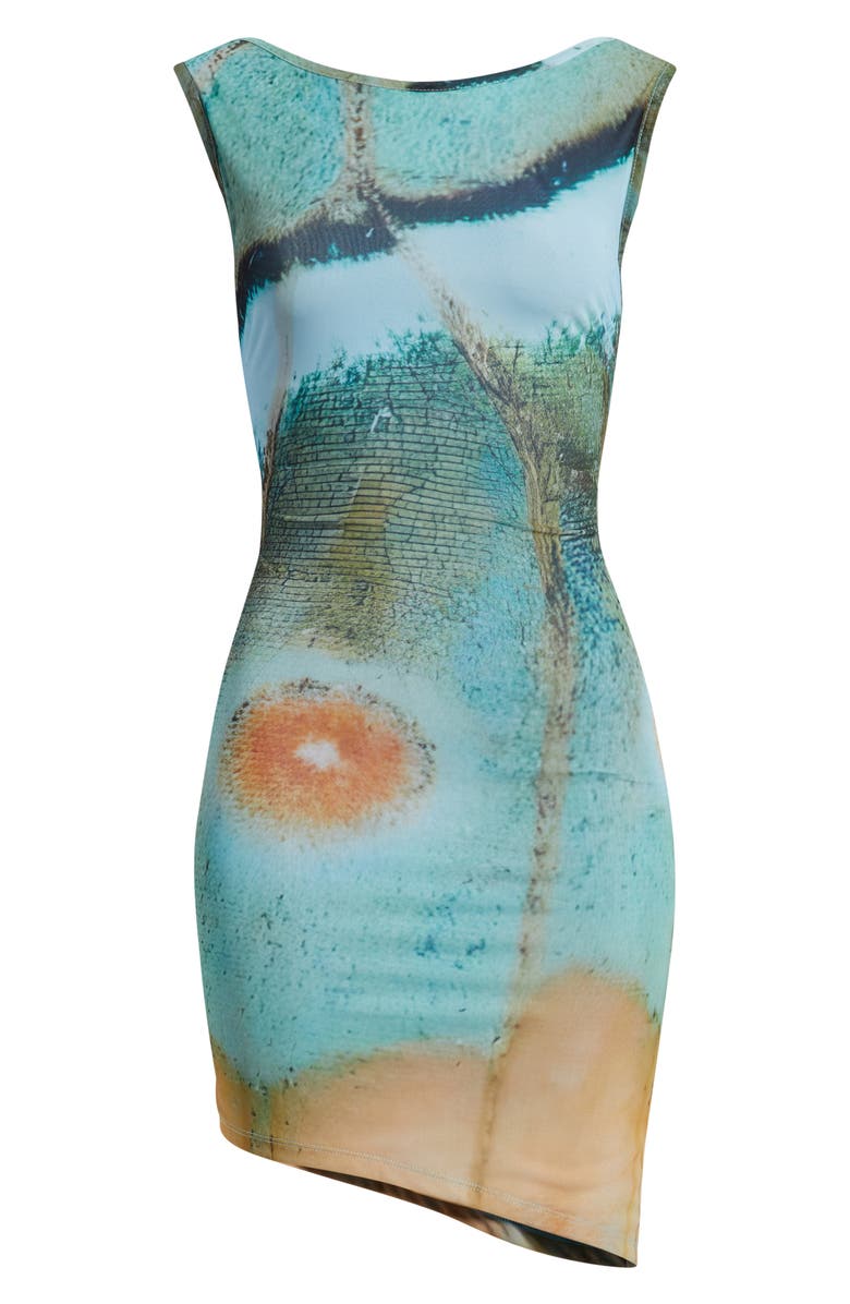 Feners Caracola Asymmetric Body-Con Minidress, Alternate, color, Marbre