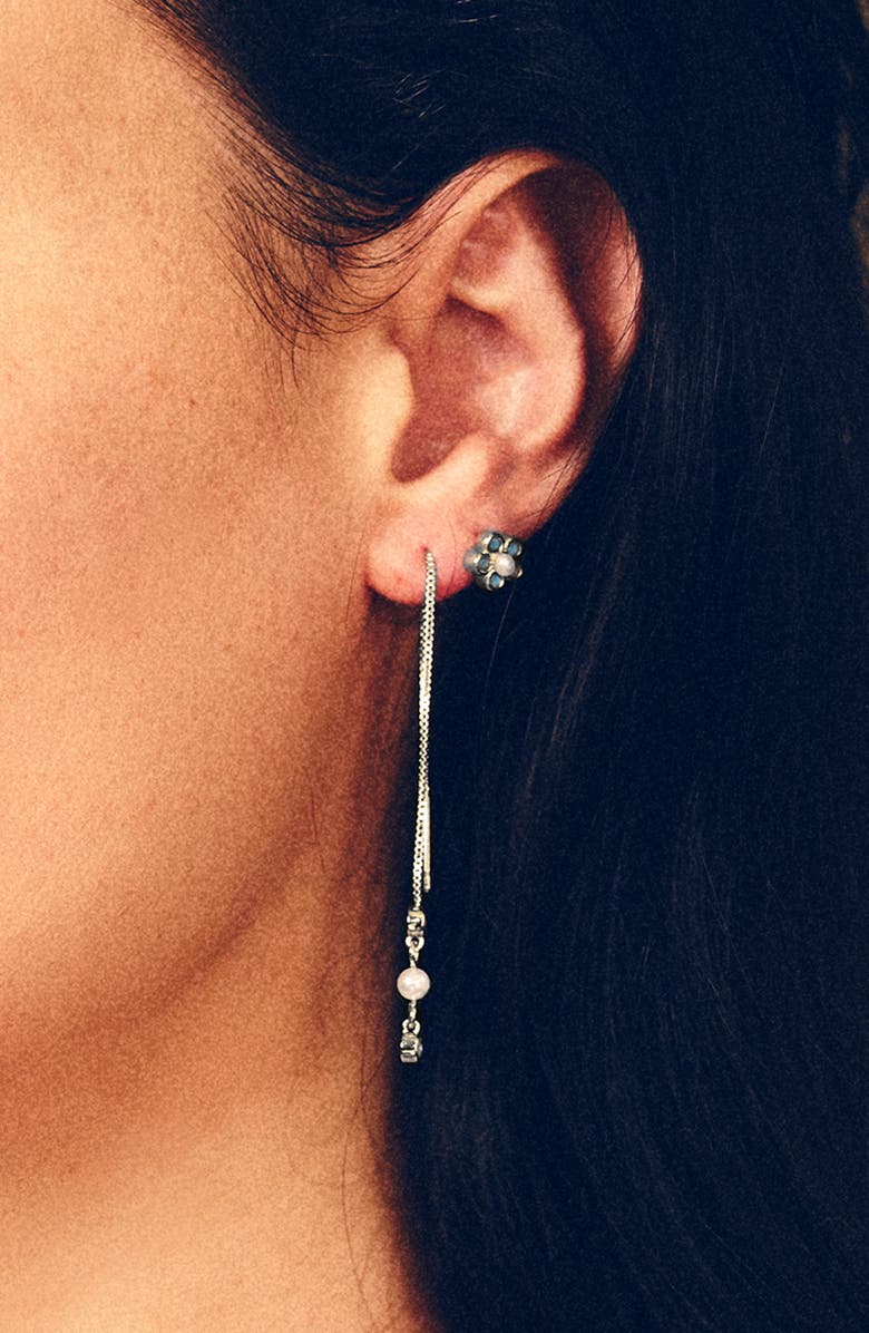 Sterling Forever Lilo Imitation Pearl Stud Earrings, Alternate, color,