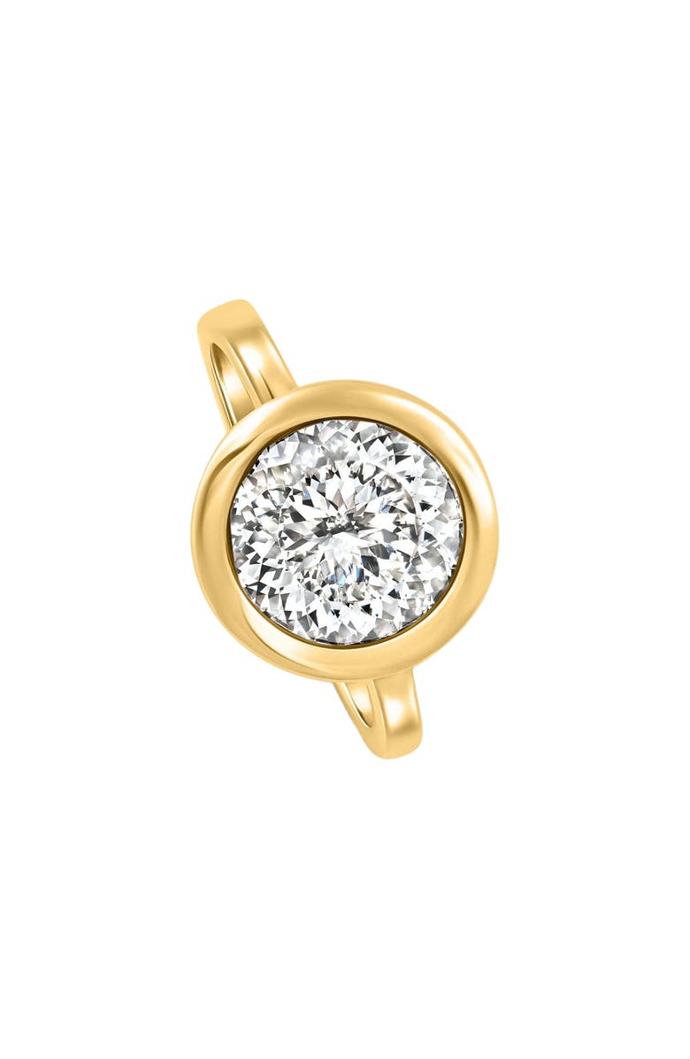 Bliss Diamond Certified 3.02Ct Portuguese Cut Bezel Diamond Engagement Ring Gold Lab Grown, Alternate, color, 