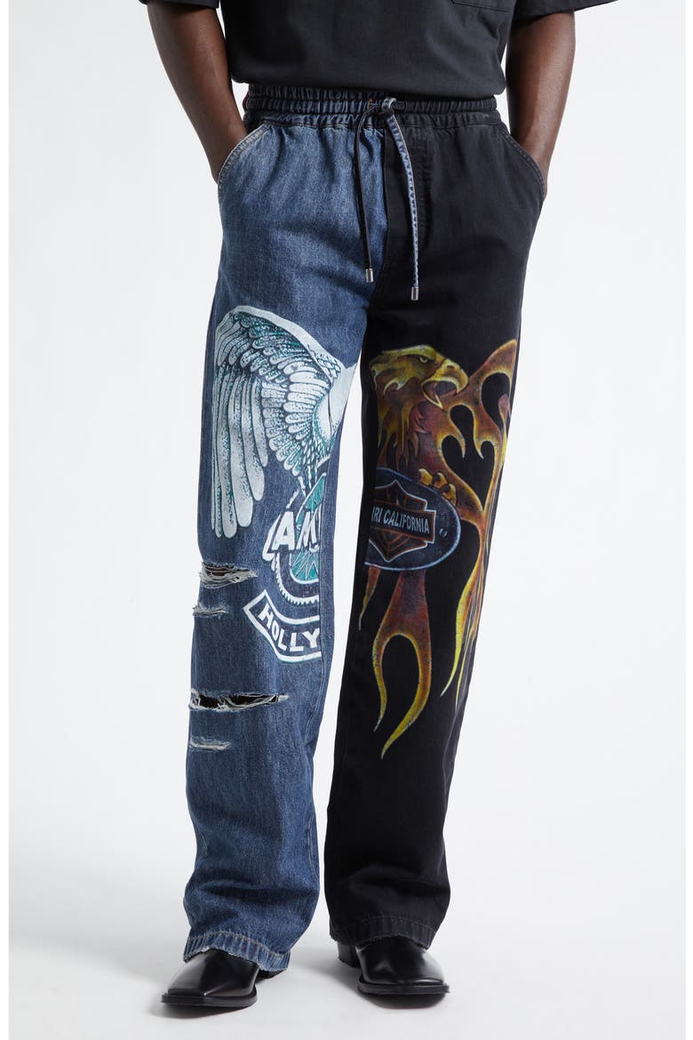 Spliced Baggy Jeans, Main, color, MULTI