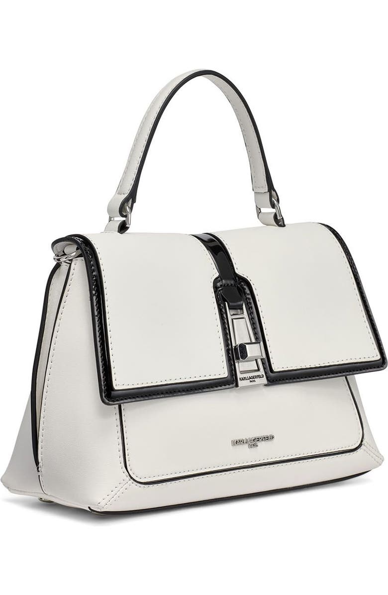 KARL LAGERFELD PARIS Mercerie Satchel, Alternate, color, White/Black 1