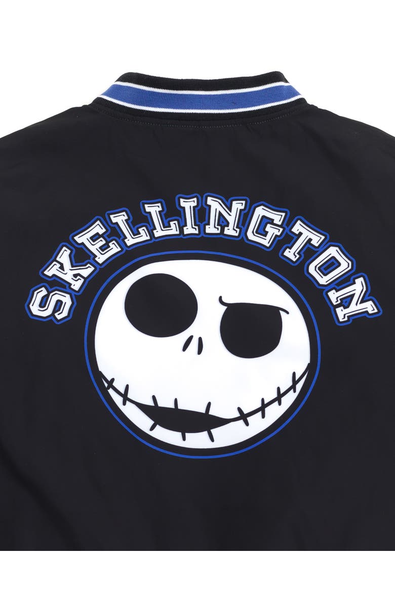 Nightmare Before Christmas Varsity Bomber Jacket, Alternate, color, Black Grey Jack