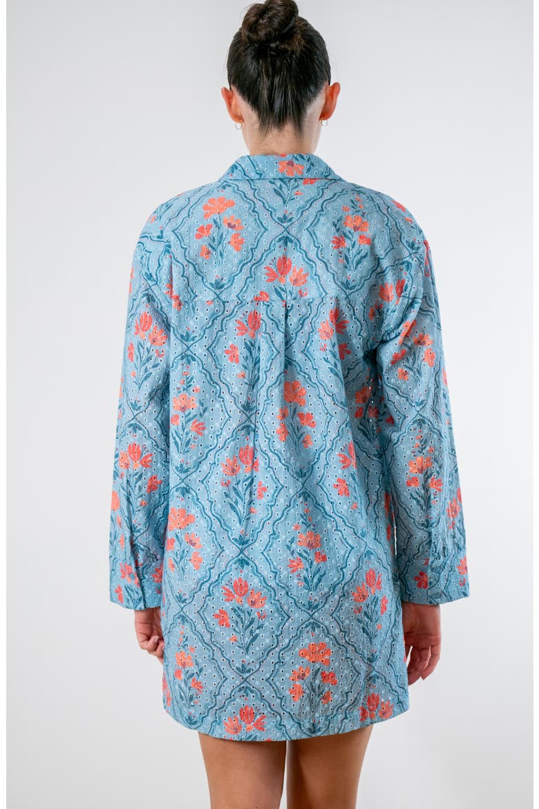 Marie Shirt Dress, Alternate, color, Wallpaper Print