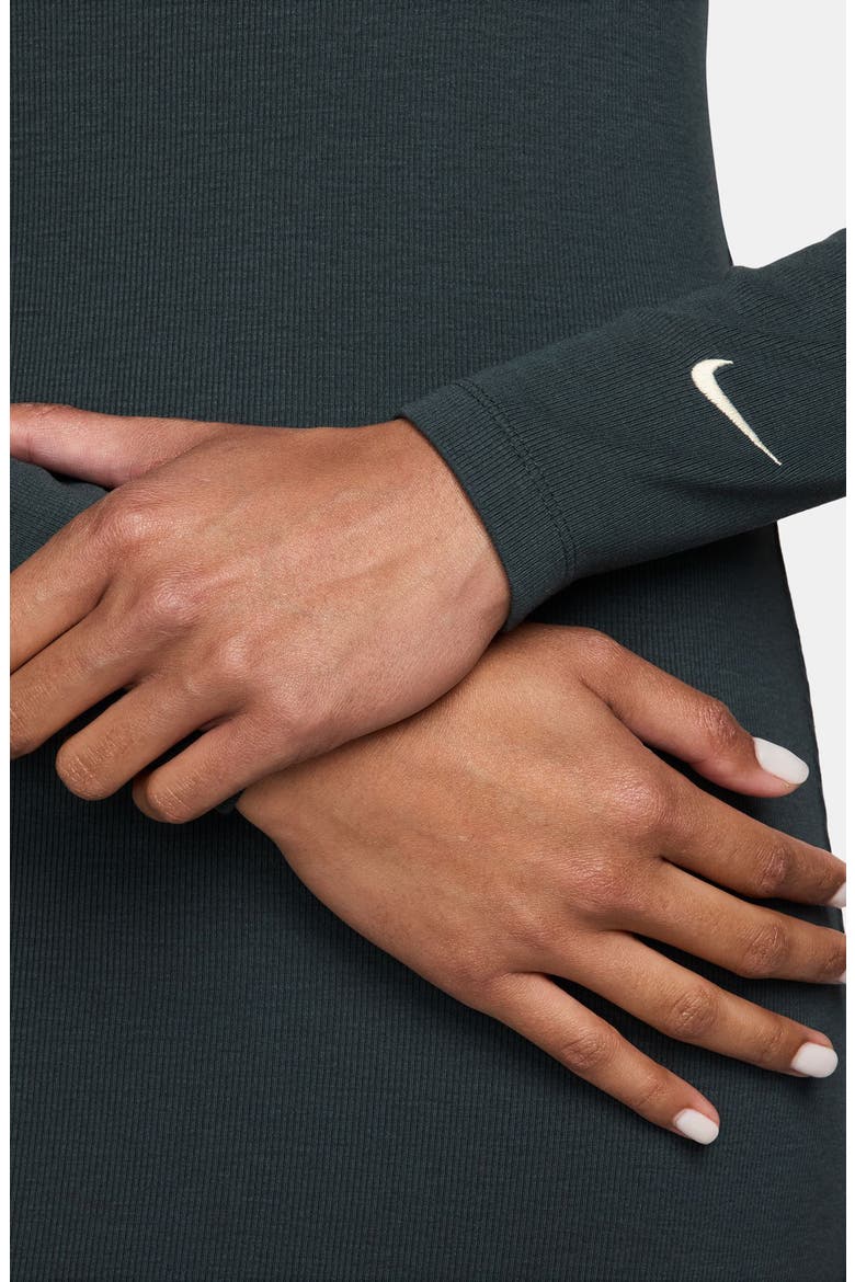 Sportswear Chill Knit Long Sleeve Body-Con Dress, Alternate, color, SEAWEED/ SAIL