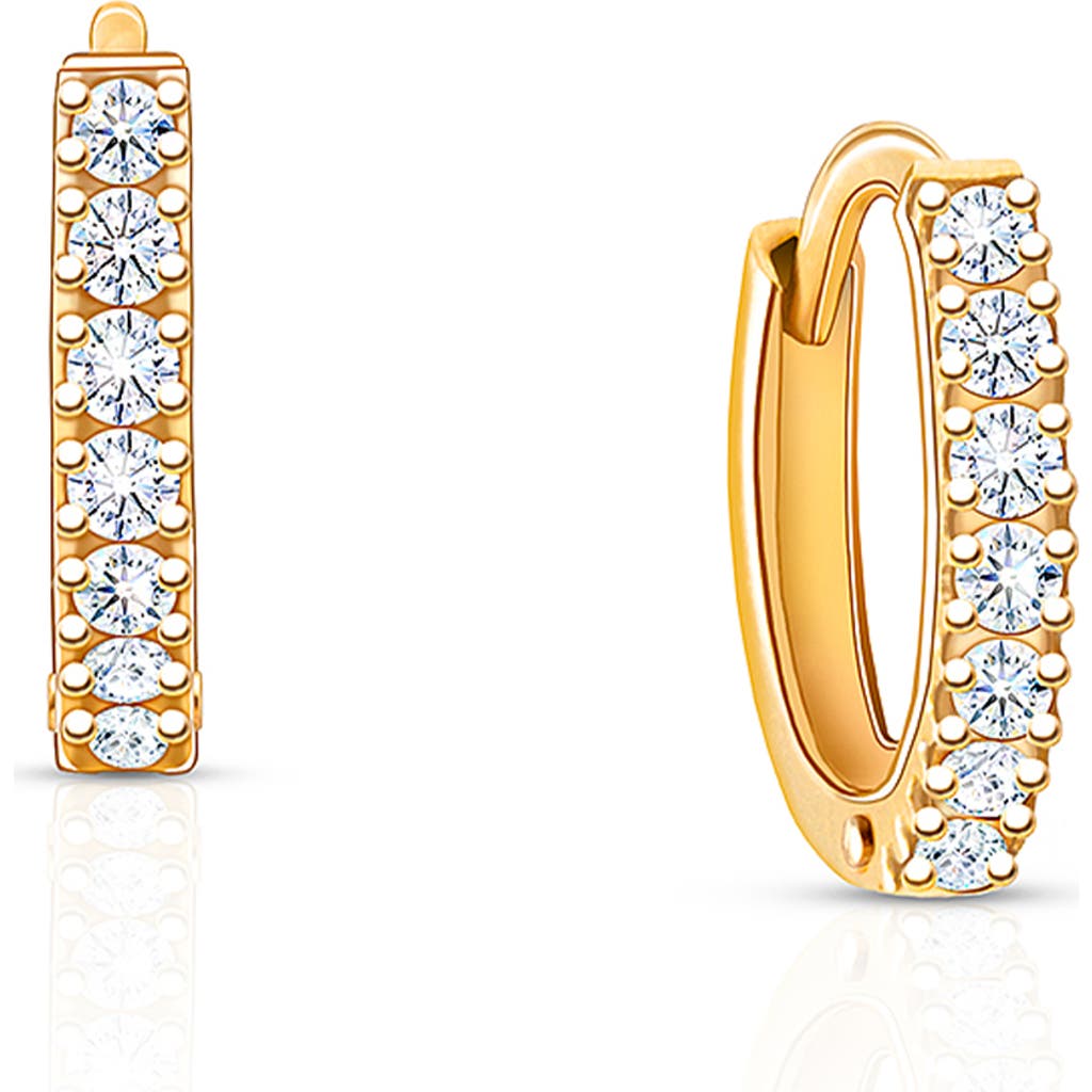 Tiny Blessings 14k Gold 9mm Timeless Pavé Huggie Hoop Earrings In Gold