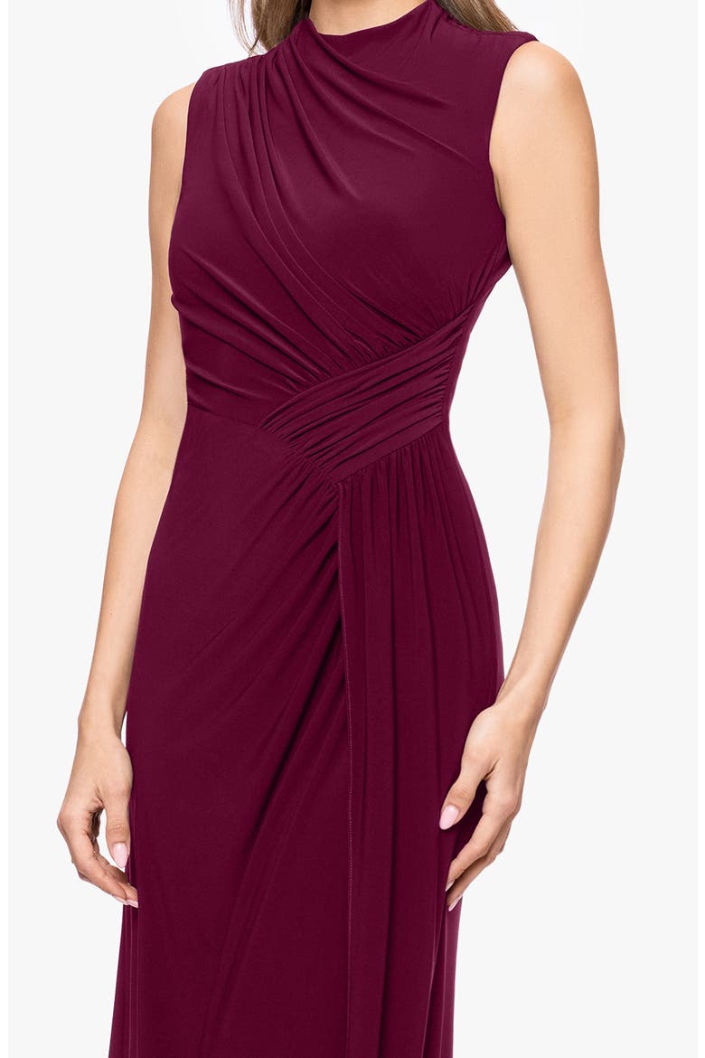 Ruched Knit Gown, Alternate, color, WINE