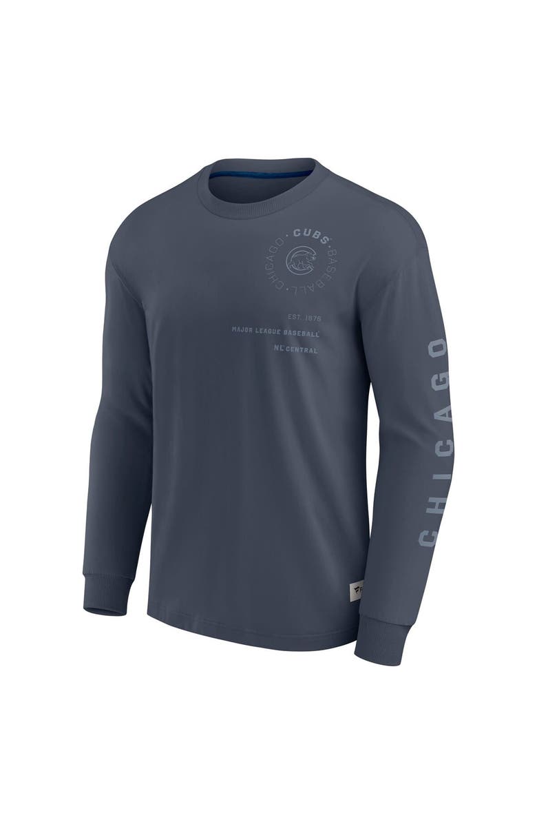 FANATICS Men's Fanatics Blue Chicago Cubs Elements Future Ground Tonal Info Long Sleeve T-Shirt, Alternate, color, Blue