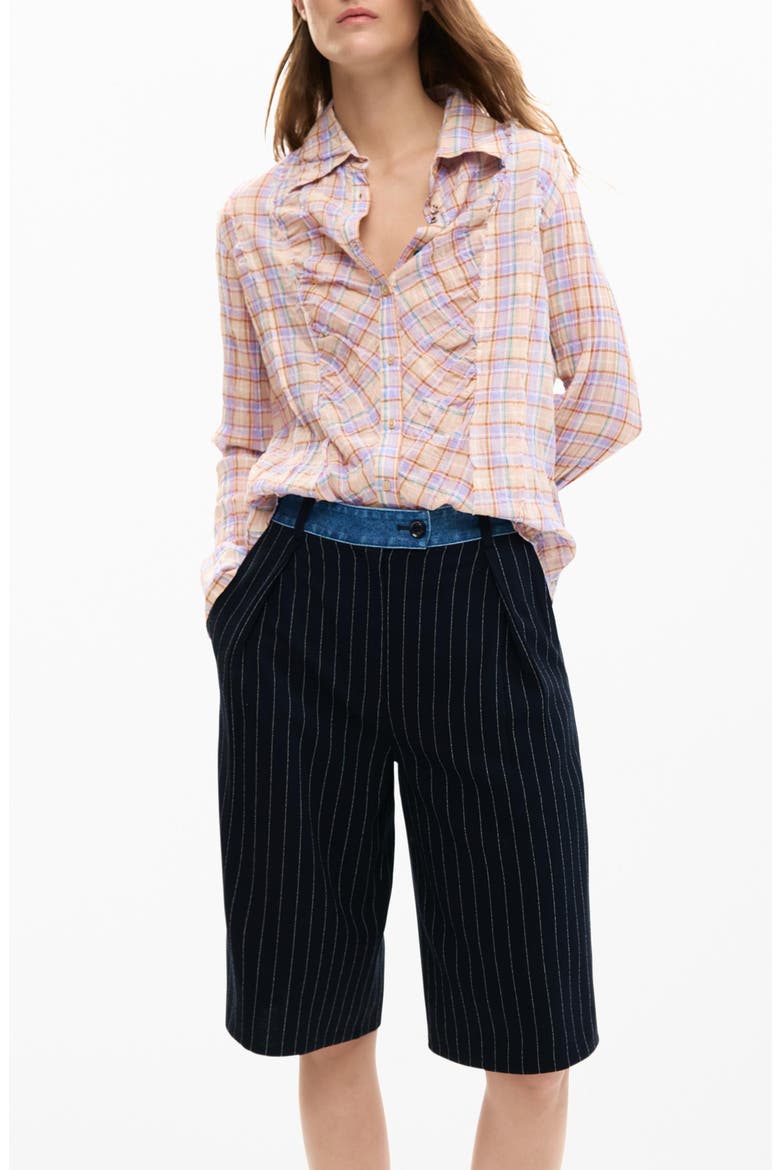Pinstripe Shorts, Alternate, color, DARK BLUE