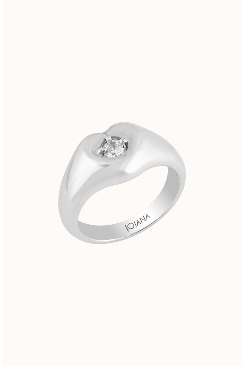 Sweetheart Pinky Ring, Main, color, White Silver