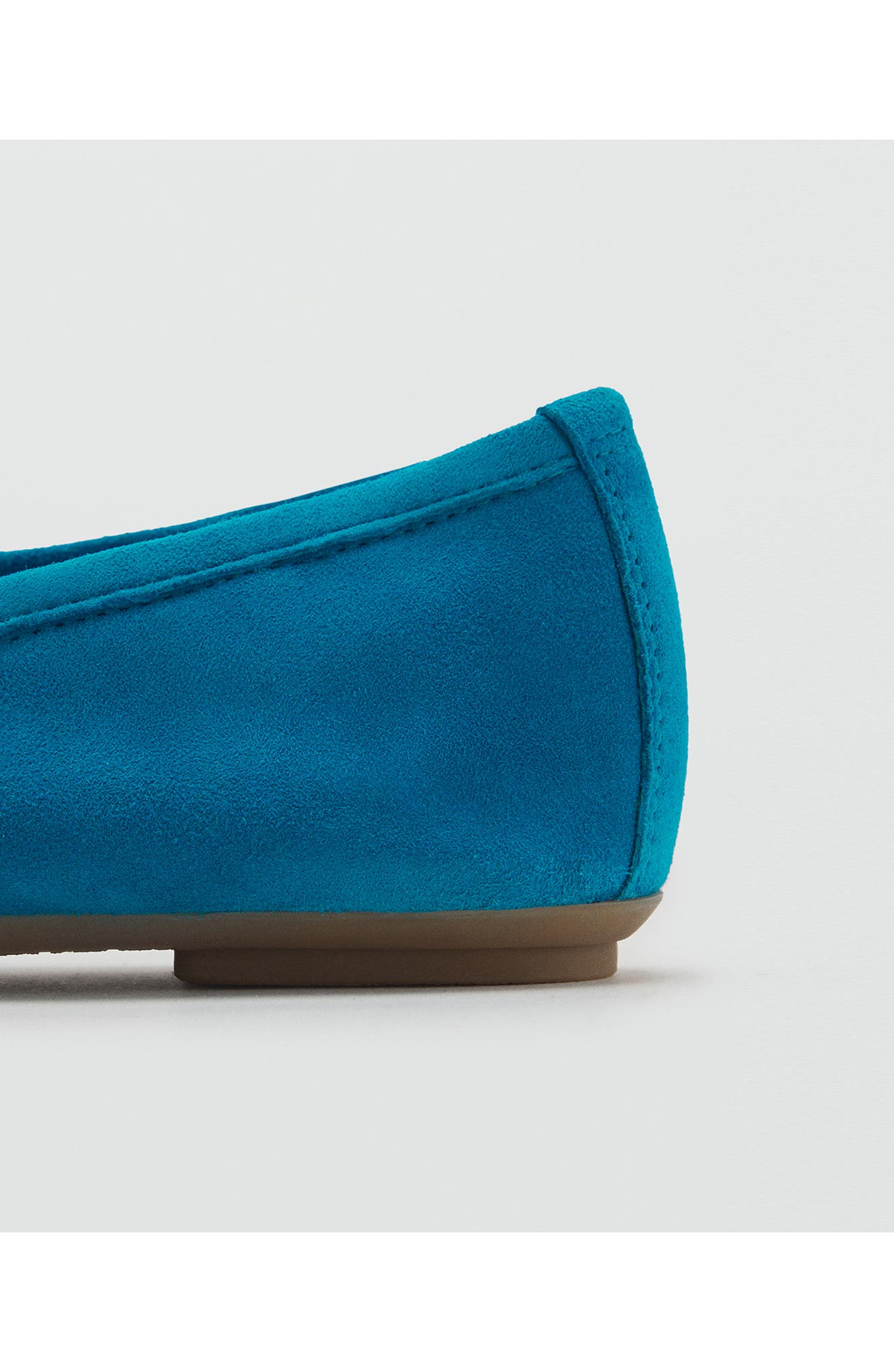 MANGO Cap Toe Suede Ballet Flat, Alternate, color, Blue