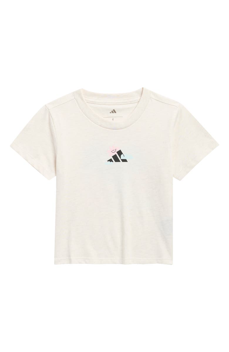 adidas Kids' Happy Planet Jersey Graphic T-Shirt, Main, color, Oatmeal Heather