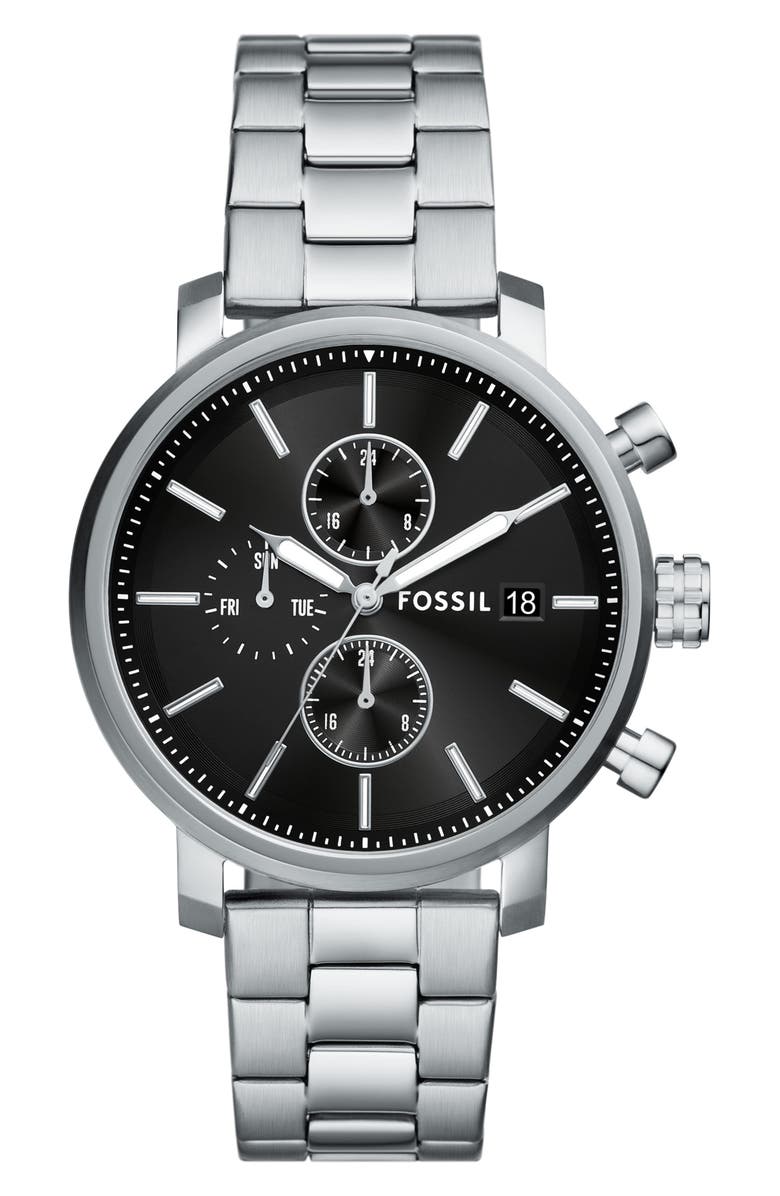 Fossil Rhett Multifunction Stainless Steel Watch, Main, color, Silver