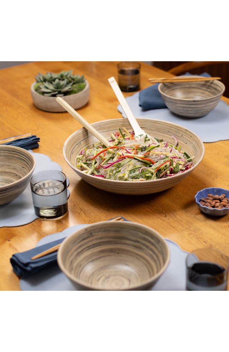 Lexa Salad Bowl, 14 Inch, Alternate, color, Black