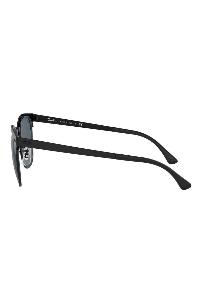 Clubmaster 51mm Sunglasses, Alternate, color, SHINY BLACK