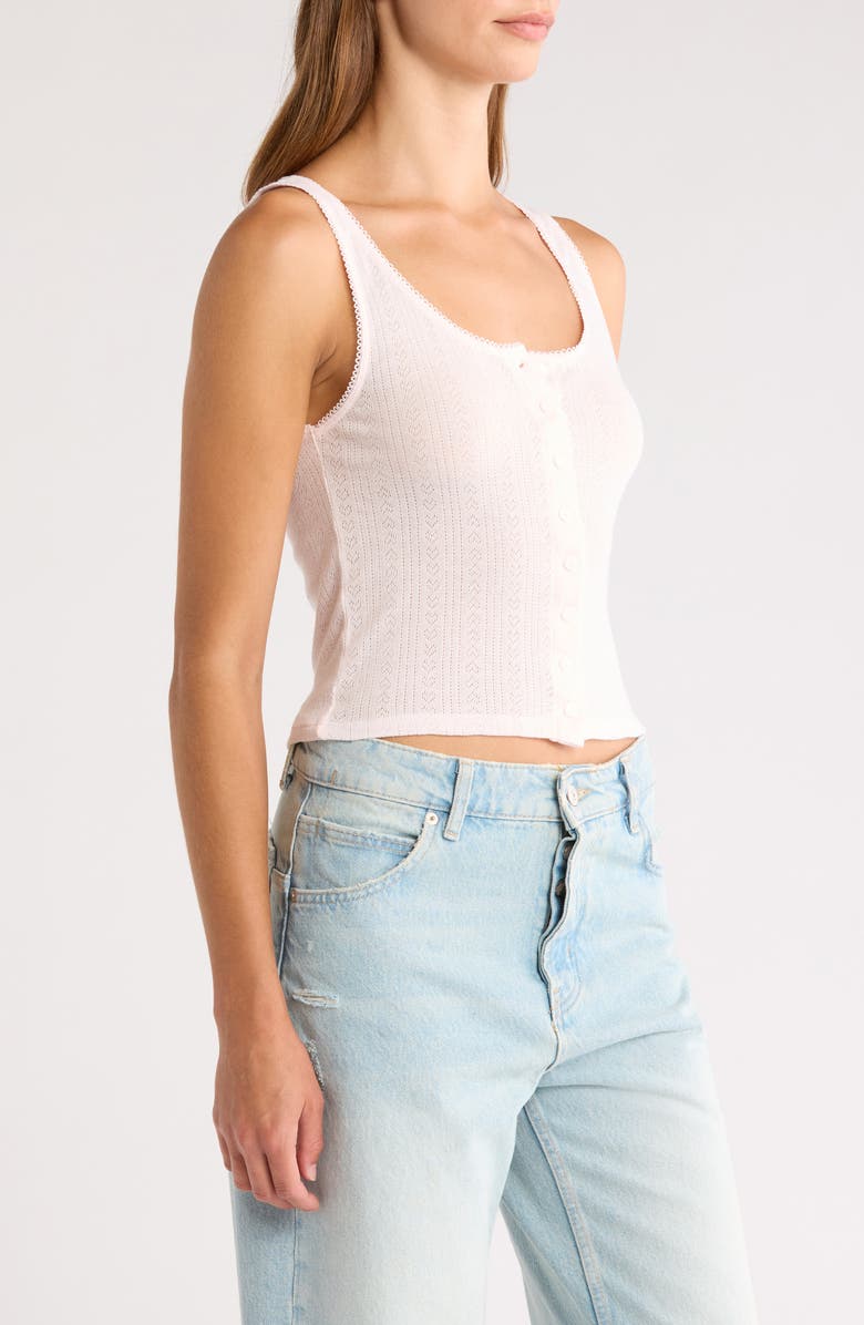 PacSun Chiara Pointelle Cotton Tank, Alternate, color, Light Pink