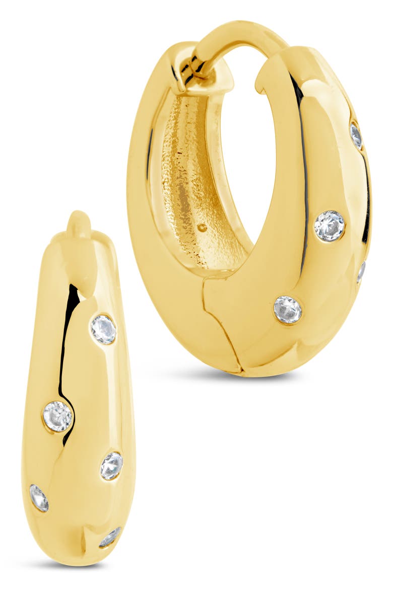 Sierra CZ Hoop Earrings, Main, color, GOLD
