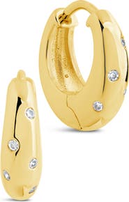 Sterling Forever Sierra CZ Hoop Earrings