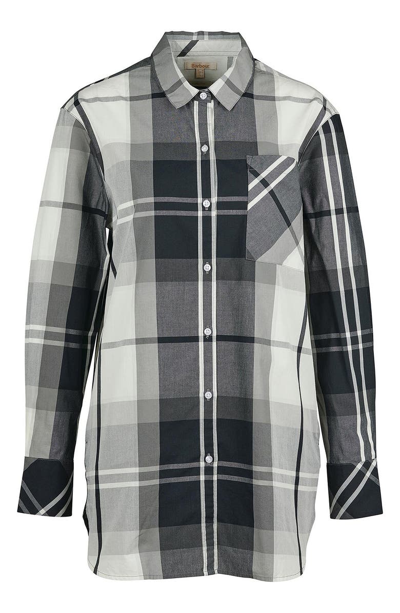 Barbour Perthshire Plaid Cotton Button-Up Shirt, Alternate, color, Mono Tartan