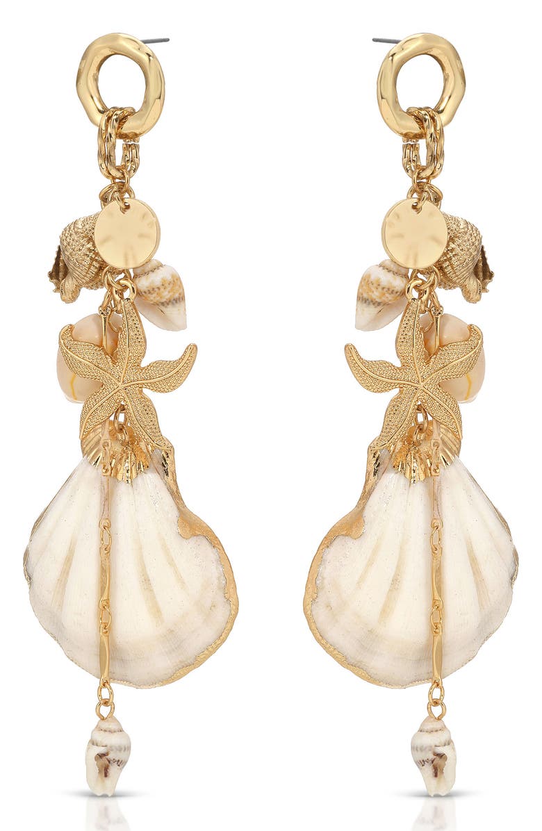 Ettika Mermaid Tears Earrings, Main, color, Gold