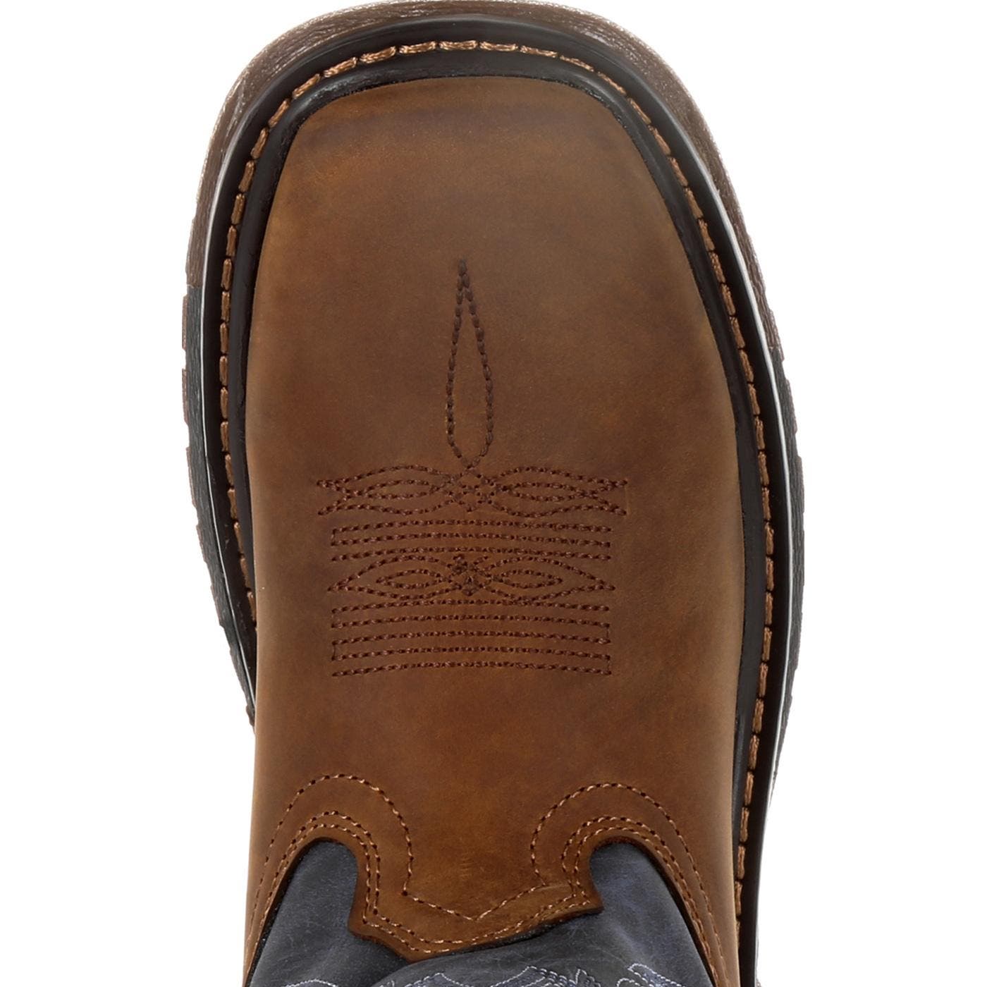 Rocky Big Kids' Ride Flx Western Boot, Alternate, color, Denim Brown