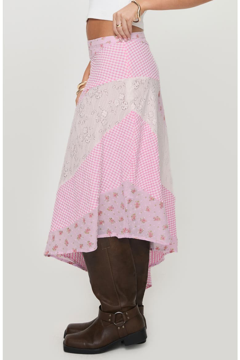 Rennar Mixed Print Asymmetric Skirt, Alternate, color, PINK MULTI