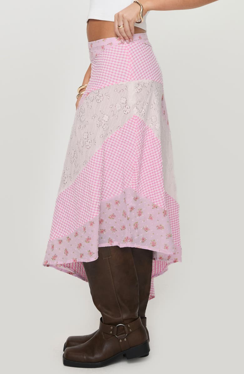 Princess Polly Rennar Mixed Print Asymmetric Skirt, Alternate, color, Pink Multi