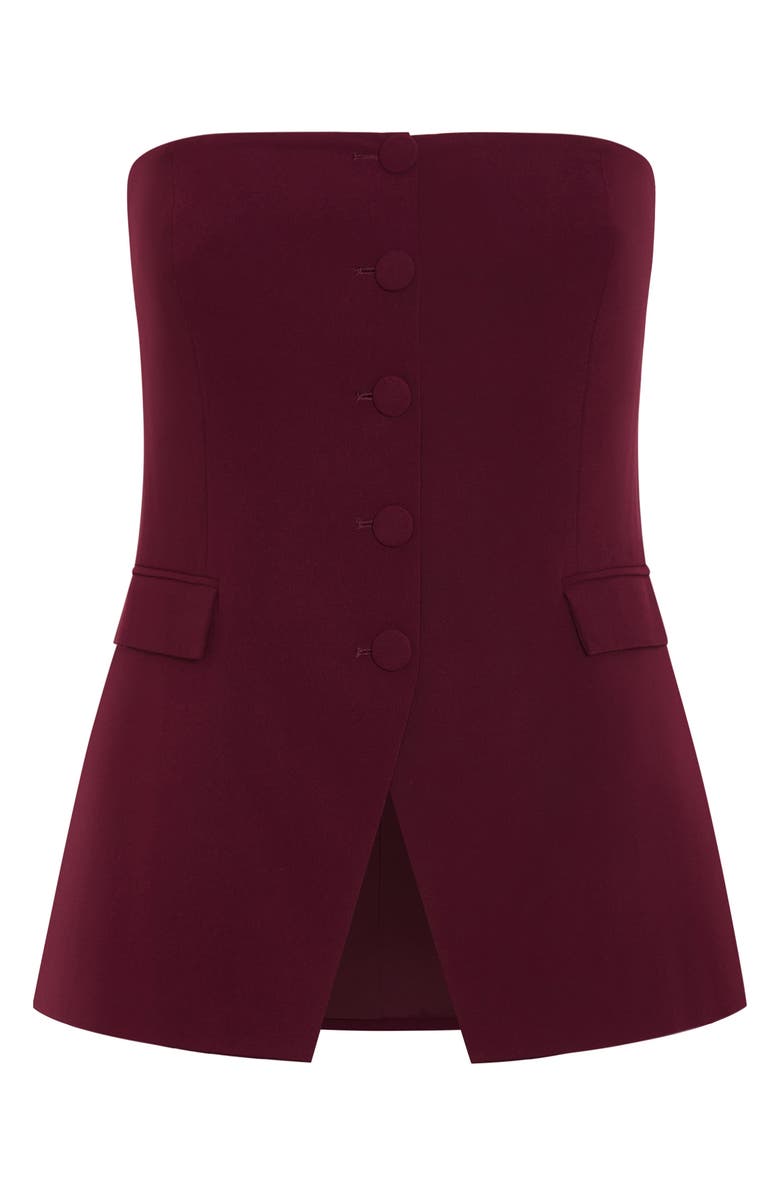 City Chic Leah Strapless Bustier Top, Alternate, color, Dark Cherry