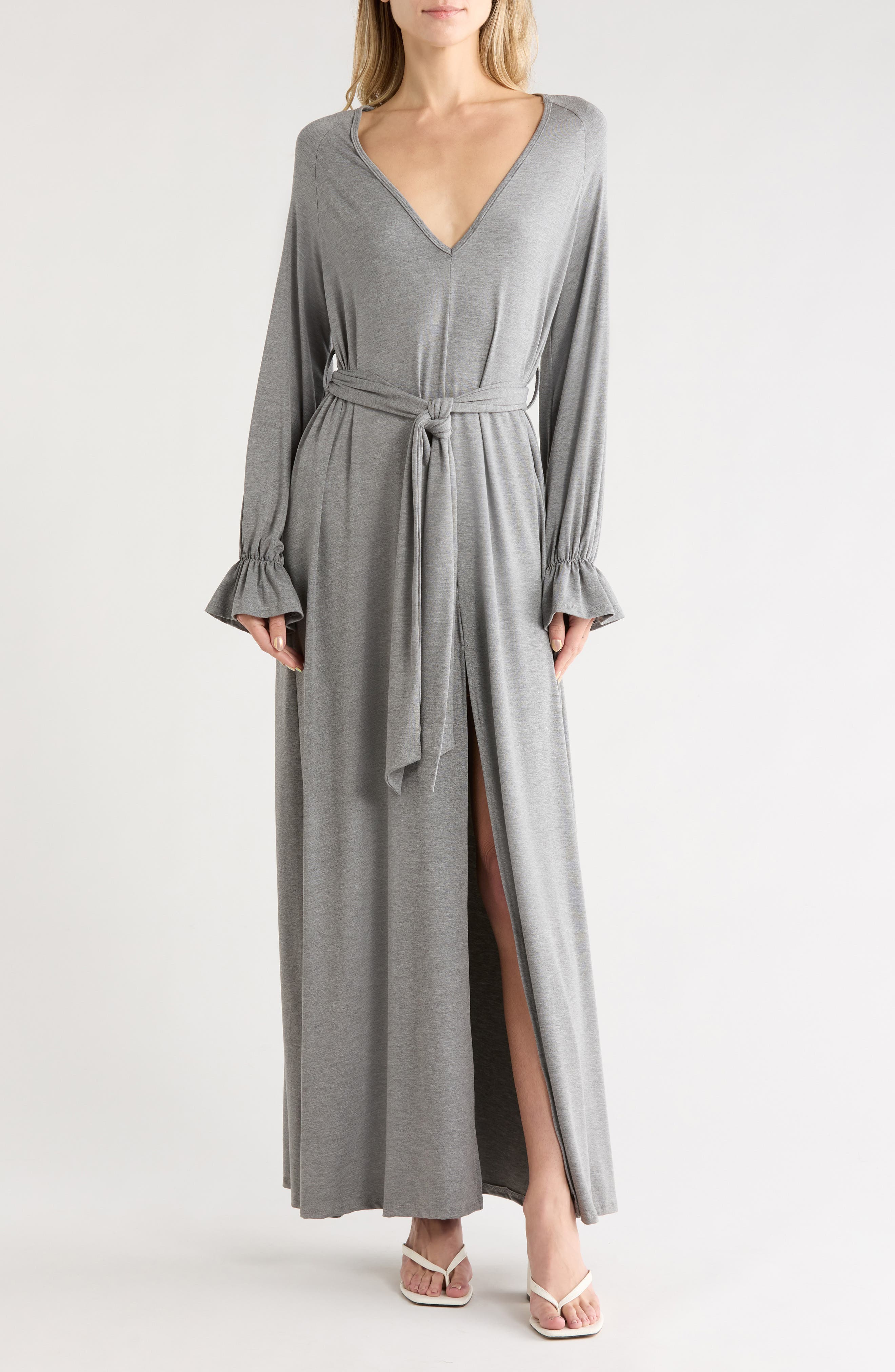GO COUTURE Oversize Bell Sleeve Maxi Dress