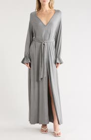 GO COUTURE Oversize Bell Sleeve Maxi Dress