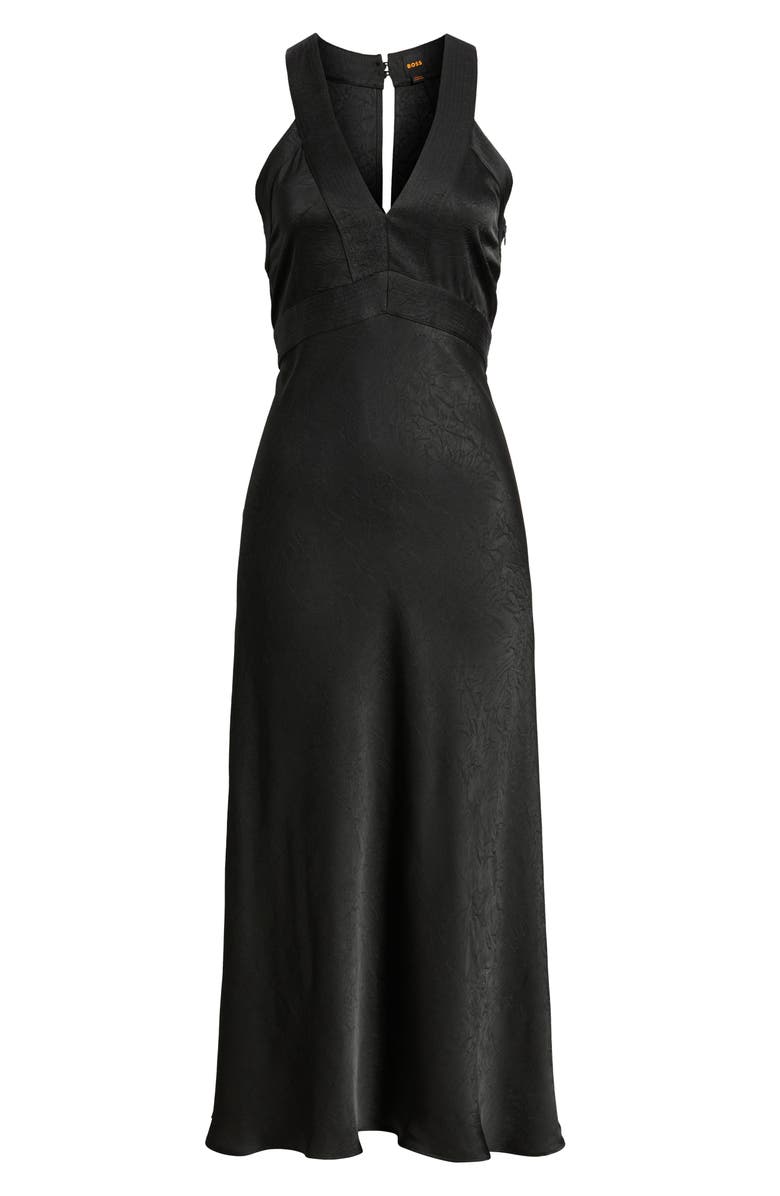 BOSS Orange Danden Crinkle Satin Maxi Dress, Alternate, color, Dark Grey