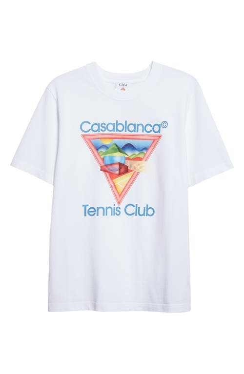 Casablanca White Crewneck T-shirt With Logo On The Front In Cotton Man In White