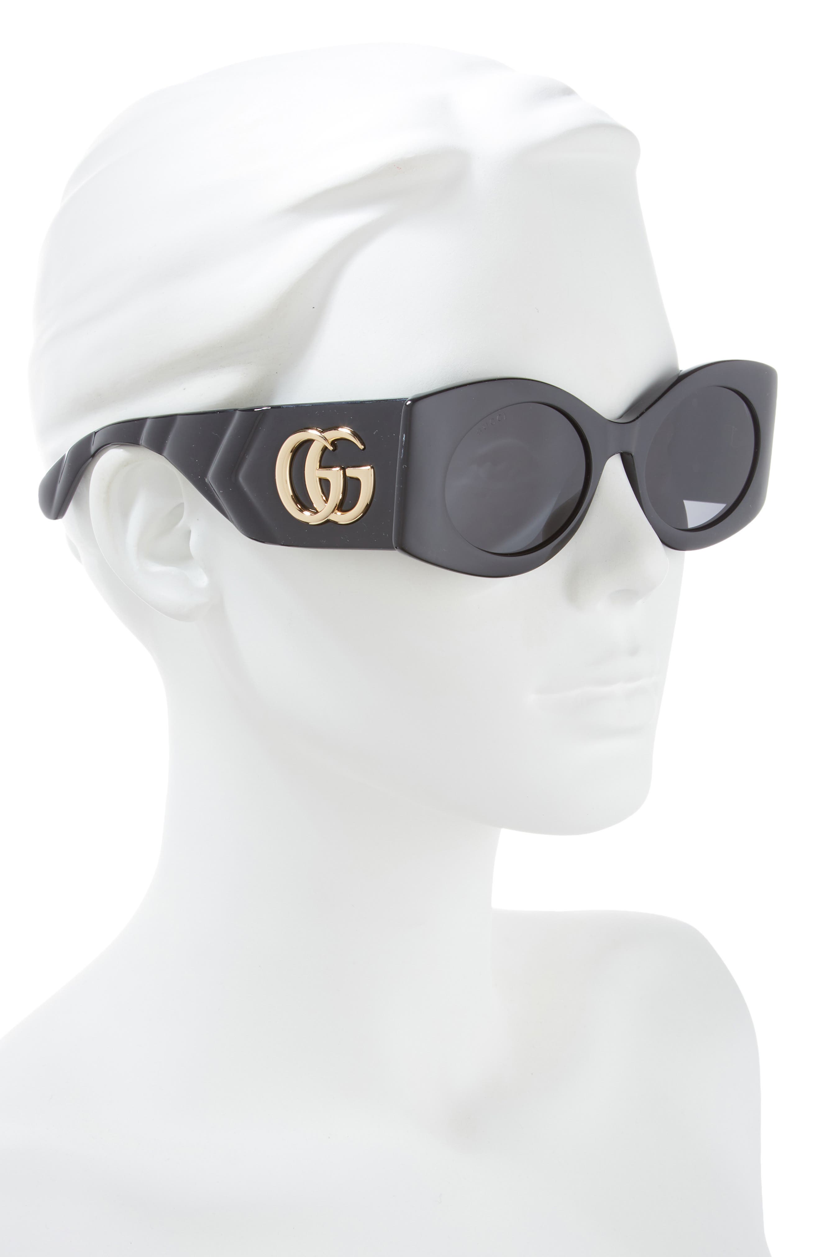GUCCI 53mm Square Sunglasses Gucci Faceted Rectangular Sunglasses GG1528S 001 Black 53mm  main image 4