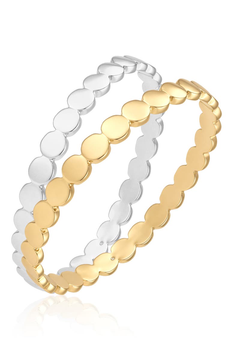 Set of 2 Two Tone Bangles, Main, color, GOLD