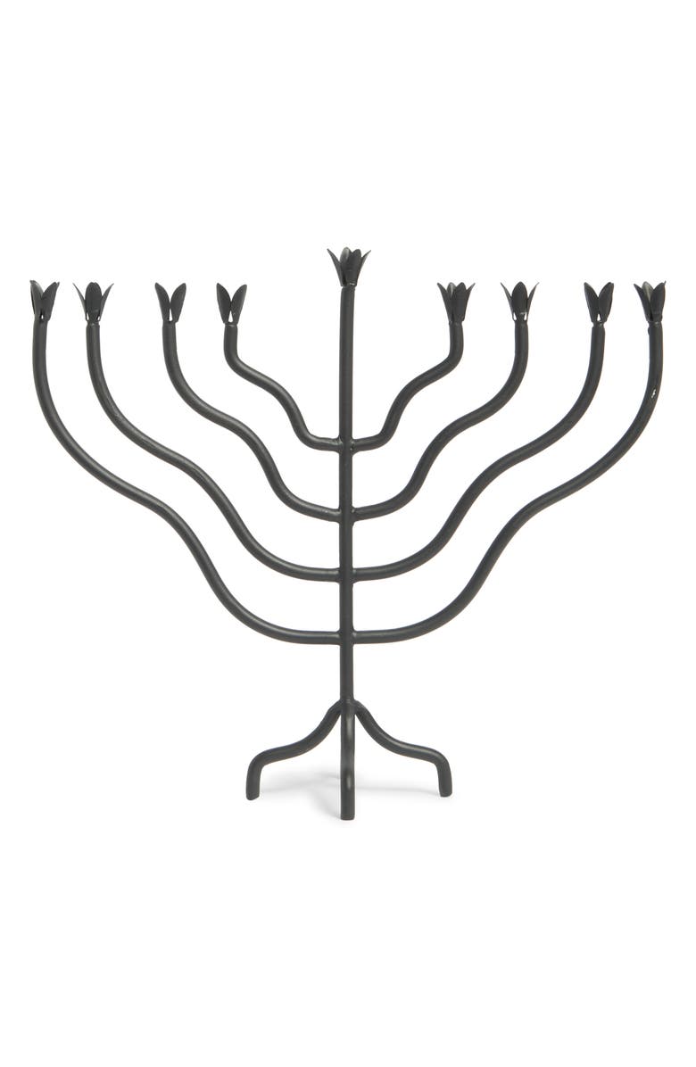 The Floral Society Tall Beacon Menorah, Main, color, Black