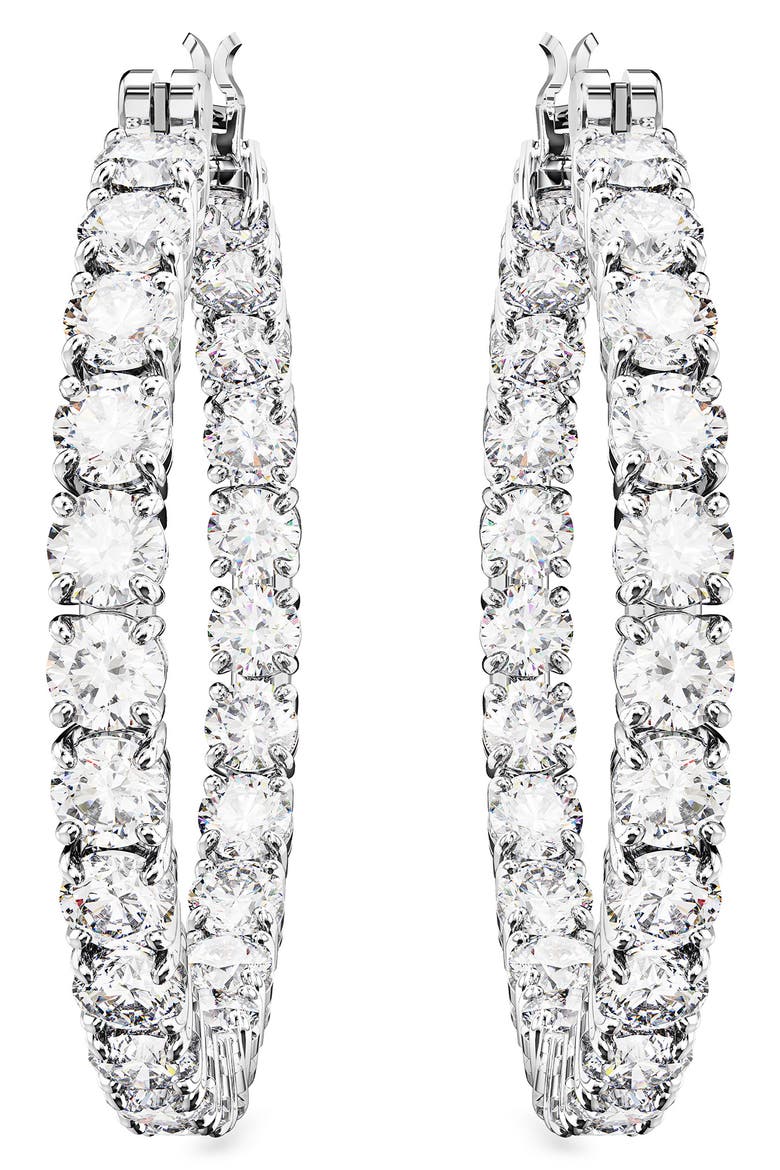 Matrix Tennis Hoop Earrings, Alternate, color, NO COLOR