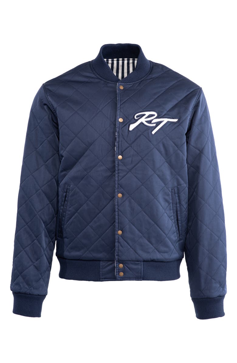 Round Two Varsity Reversible Quilted Baseball Jacket, Alternate, color, Blue