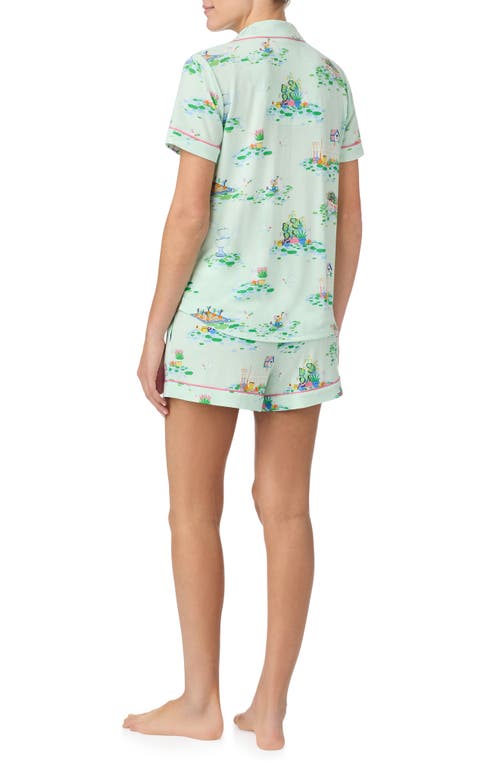 Kate Spade New York Print Short Pajamas In Green Print