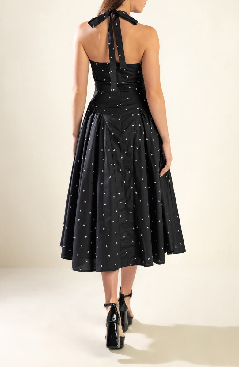 FREEMARKET Halter Tie Cotton Fit & Flare Dress, Alternate, color, 