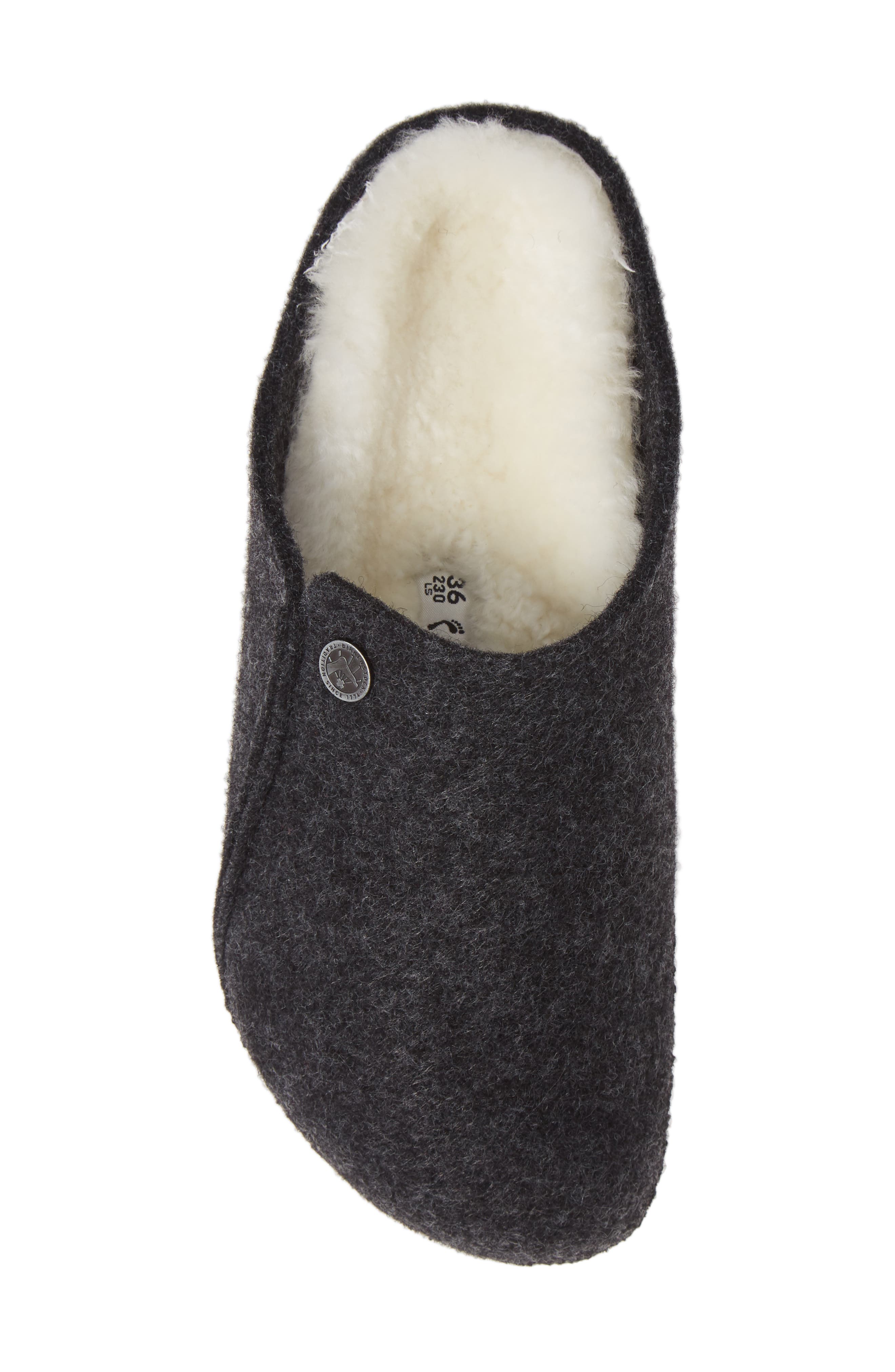 Birkenstock Zermatt Genuine Shearling Lined Slipper, Alternate, color, Anthracite Wool