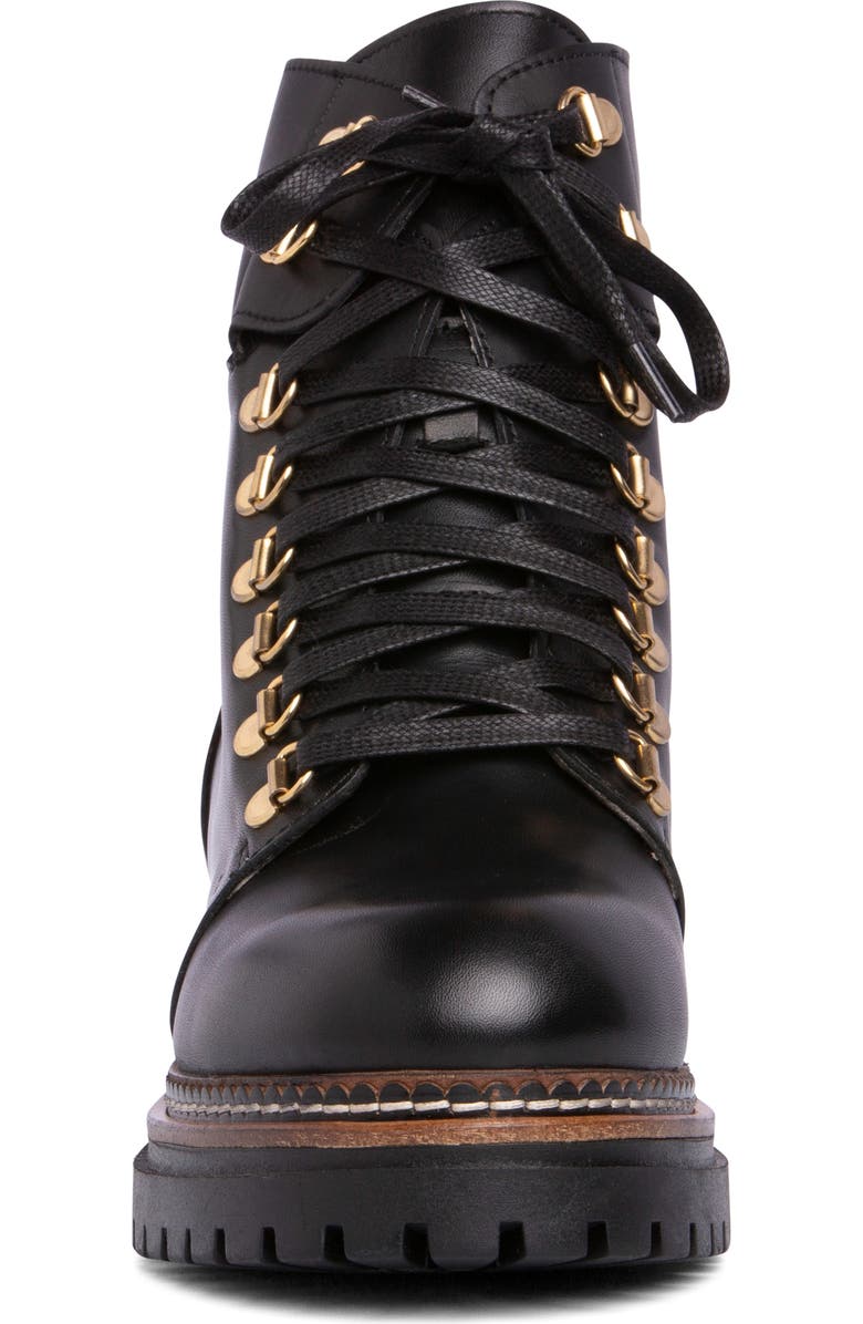 BEAUTIISOLES Ronnie Lace-Up Lug Sole Boot, Alternate, color, Black