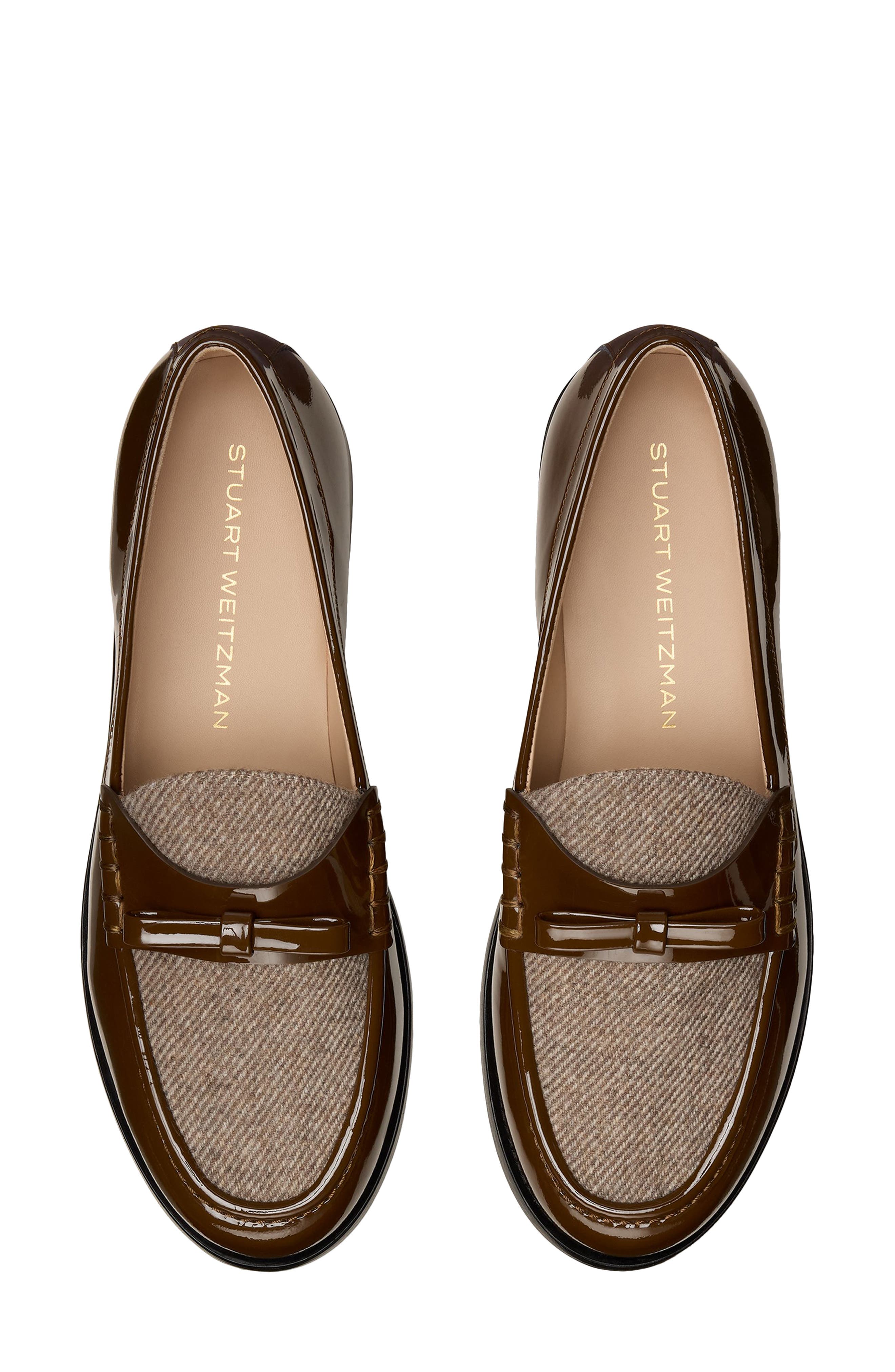 Lottie Bow Loafer, Alternate, color, TAUPE/ ESPRESSO