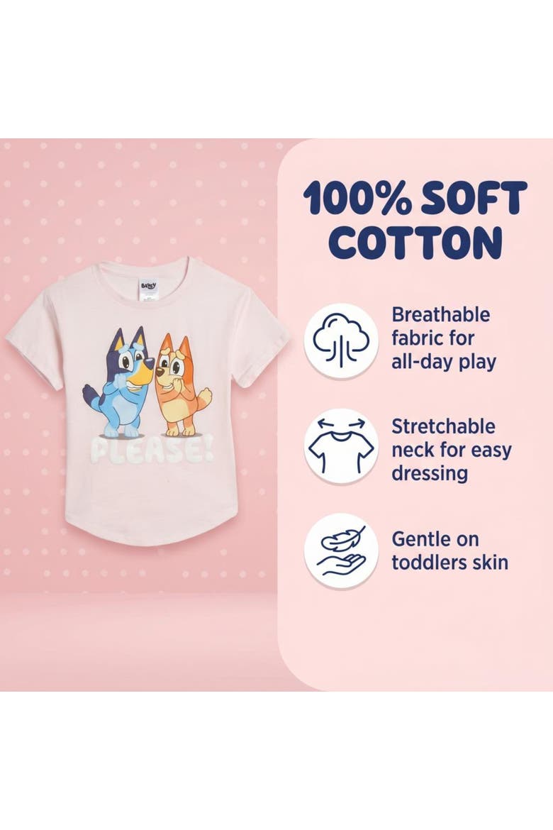 3-Pack Short Sleeve T-Shirts, Alternate, color, Bluey Pastel Multi