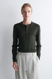 COS Slim Merino Wool Henley Top
